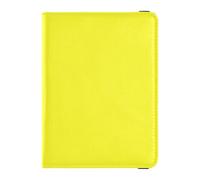Portafoglio in pelle per passaporto e carte di vaccino, porta passaporto, per uomini e donne, impermeabile, Motivo giallo tinta unita, 1 size, moderno