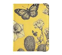 Portafoglio in pelle per passaporto e vaccino con fiori e narcisi, organizer per documenti di viaggio, leggero, carino, Fiori Narciso, 1 size