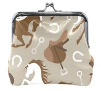 Portafoglio in pelle personalizzato donna carino ed elegante con fibbia bacio caffè, Cavalli eleganti caffè, UNITALLA ELEGANTE CAFFE' Cavalli Eleganti Caffè UNITALLA Classic, Cavalli Eleganti Caffè