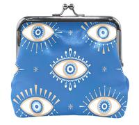 Portafoglio in pelle personalizzato per donne e ragazze, design con occhio mistico blu con fibbia e cambio di carta, portafoglio, Mystic Eye Blue, UNITALLA Mystic Eye Blue, UNITALLA Classic, Mystic