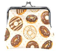 Portafoglio in pelle personalizzato per le donne carino ciambella al cioccolato dessert con lucchetto per baciare piccolo cambiamento, per ragazze dessert ciambella al cioccolato UNITALLA Dessert