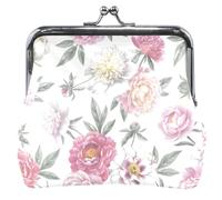 Portafoglio in pelle personalizzato per le donne, carino rosa classico bianco con fibbia bacio per le ragazze, piccolo cambiamento, rosa classico bianco, UNITALLA Classic Rose White Classic UnITALLA