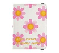 Portafoglio in pelle personalizzato Porta Passaporto Bella Daisy Floreale Pesca Bianco personalizzabile Carino Passaporto Libro Leggero, Bella margherita floreale pesca bianco