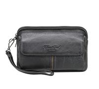 Portafoglio in pelle Pochette Portafoglio da uomo Porta polso Borsa da polso Borsa da affari.., 032-nero