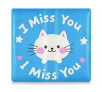 Portafoglio in pelle premium per assicurazione e carta d'identità per uomo e donna, perfetto per auto, documenti essenziali, patente di guida, documenti cartacei I Miss You Cartoon Cute White Cat 1