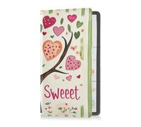 Portafoglio in pelle premium per libretto di registrazione e assicurazione per uomo e donna, perfetto per patente di guida, carte e documenti essenziali, albero di San Valentino, cuore, ramo dolce,