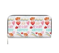 Portafoglio in pelle PU "Be My Valentine" per San Valentino, per donne e uomini, portafoglio con carte di credito, pochette lunga con cerniera