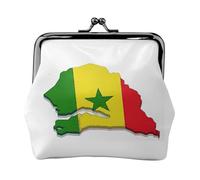 Portafoglio in pelle PU con bandiera del Senegal stampata in microfibra con chiusura a bacio mini sacchetto per rossetto chiave cambiamento organizzazione