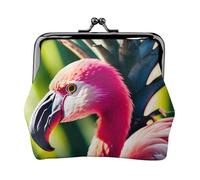 Portafoglio in pelle PU con fenicotteri tropicali e ananas stampati in microfibra con chiusura a bacio mini sacchetto per rossetto Key Change Organization