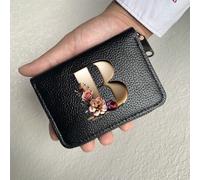 Portafoglio in pelle PU con stampa a lettere, cerniera a fisarmonica, porta carte di credito, portafoglio da uomo, regalo per uomo e donna, portafoglio da donna, portafoglio da uomo, porta carte di cr