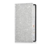 Portafoglio in pelle PU per auto e assicurazione per uomo e donna, perfetto per qualsiasi auto, camion, moto, rimorchio o barca, argento glitterato bianco lucido, Multi, 1 size