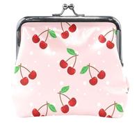 Portafoglio in pelle rosa ciliegio alla moda per donne e ragazze, con fibbia bacio e fibbia piccolo cambiamento, rosa ciliegia alla moda, UNITALLA, Classic, rosa ciliegia alla moda, UNITALLA, Classic