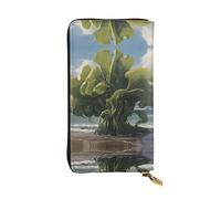 Portafoglio in pelle stampata con alghe magiche, 19,1 x 10,4 cm, porta carte di credito, portafoglio portatile per contanti da viaggio