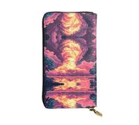 Portafoglio in pelle stampata con particelle pixel, 19,1 x 10,4 cm, porta carte di credito, portafoglio portatile per contanti da viaggio