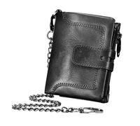 Portafoglio in pelle vintage, Anti-Theft Wallet, Male Credit Wallet, Leather Wallet Chain, Zipper Buckle Wallet, Cowhide Wallet, Carte Slot Wallet, Multiple Card Slots, Leather Credit Card, Paper