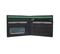 Portafoglio in Pelle Visconti BOND Collezione LE CHIFFRE Blocco RFID BD707 Nero/Cobalto/Verde