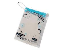 Portafoglio in PVC trasparente impermeabile alla moda per ragazze piccole borse di stoccaggio per il trasporto quotidiano e l'uso di viaggio Custodia per carte portatile con cerniera, Blu, Bellezza di