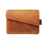 Portafoglio in vera pelle - Porta carte sottile bifold con blocco RFID, per carte di credito, contanti, documenti d'identità per uso quotidiano, Marrone 1., Tinta unita