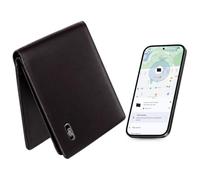 Portafoglio intelligente con Android Find My Tracker, portafoglio in pelle con blocco RFID, con GPS integrato, anti-smarrimento, sottile, bifold, per uomini e donne, per lui e per lei, portafogli