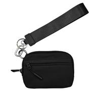 Portafoglio iris seconda generazione - portafoglio da donna con portachiavi da polso | tasca compatta con cerniera, portafoglio in nylon impermeabile per carte di credito più compatto, Nero ,