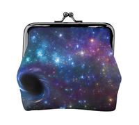Portafoglio leggero con stampa galassia, portafoglio minimalista per corse di caffè e uscite locali, Nero , Taglia unica, Portamonete