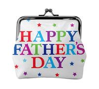 Portafoglio leggero minimalista con stampa di stelle e felice festa del papà, per pendolari scolastici e lavorativi, Nero , Taglia unica, Portamonete