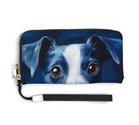 Portafoglio lungo bifold in pelle PU con motivo a forma di cane Welsh Corgi Pembroke, portamonete, porta carte di credito, porta carte resistente per riporre denaro per donne e uomini