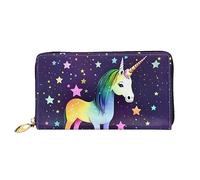 Portafoglio lungo con cerniera da donna One-Horse Star, 7,48x4,13 pollici, dotato di scomparti per carte di credito all'interno, leggero e resistente.