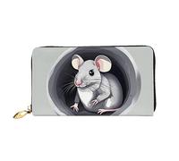 Portafoglio lungo da donna con cerniera Mouse In The Hole, 19 x 10 cm, viene fornito con scomparti per carte di credito all'interno, leggero e resistente., nero, Taglia unica, moderno