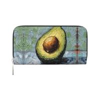Portafoglio lungo da donna con stampa avocado, borsa grande capacità con tasca con cerniera portafoglio da viaggio