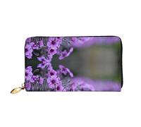 Portafoglio lungo da donna in pelle con stampa chimica portafoglio portatile lungo utilizzato per carta di credito contanti monete, Bouquet di lavanda, One Size, Casual