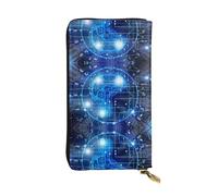 Portafoglio lungo da donna in pelle con stampa di intelligenza artificiale, alla moda, con scomparti per carte di credito, portamonete, nero, taglia unica