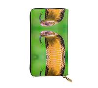 Portafoglio lungo da donna in pelle con stampa serpente cobra - alla moda con molteplici scomparti per carte di credito, tasca portamonete