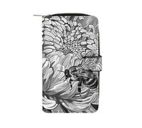 Portafoglio lungo da donna in pelle PU con ape su un fiore miele floreale borsa organizer per ufficio viaggi