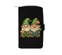 Portafoglio lungo da donna in pelle PU con gnomi irlandesi ubriachi o qualsiasi altra cosa, organizer per ufficio e viaggio