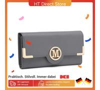 Portafoglio lungo da donna Miss Lulu con cerniera custodia per telefono con porta chiavi a ventaglio in pelle PU