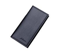 Portafoglio lungo da uomo, alla moda, tinta unita, con scomparti per carte di credito, pochette sottile da uomo (nero, taglia unica)