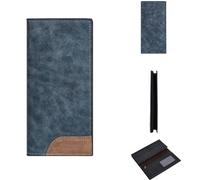 Portafoglio lungo da uomo, in pelle, grande, con scomparto per monete e protezione RFID, piccolo portafoglio da uomo, 10 scomparti per carte di credito