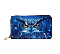Portafoglio lungo in pelle Blue Owl, borsa in morbida pelle PU di grande capacità per donna con più scomparti per carte, tasca per telefono e portamonete con cerniera, elegante porta carte per telefon