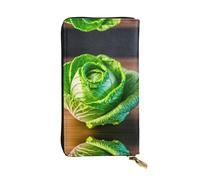 Portafoglio lungo in pelle con stampa cavolo luminoso - Portafoglio personalizzato alla moda, scomparti multipli per schede, pronto per regali, nero, taglia unica, Nero , Taglia unica