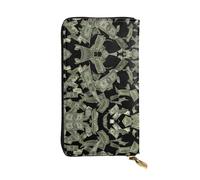 Portafoglio lungo in pelle con stampa di dollaro segno di denaro - Portafoglio personalizzato alla moda, scomparti multipli per carte, pronto regalo, nero, Taglia unica