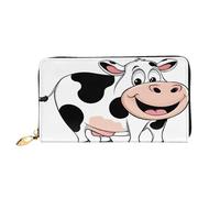 Portafoglio lungo in pelle con stampa di mucca, grande capacità, in morbida pelle PU, per donna, con più scomparti per carte, tasca per telefono e portamonete con cerniera, elegante porta carte per te