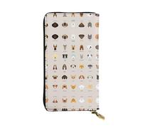 Portafoglio lungo in pelle con stampa di razza di cane - Portafoglio personalizzato alla moda, scomparti multipli per carte, pronto regalo, nero, Taglia unica
