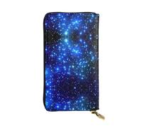 Portafoglio lungo in pelle con stampa di stelle galassie, portafoglio personalizzato alla moda, scomparti multipli per schede, pronto per il regalo, nero, Taglia unica