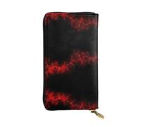 Portafoglio lungo in pelle con stampa Explosion Burst rosso nero - Portafoglio personalizzato alla moda, scomparti multipli per carte, pronto regalo, nero, Taglia unica