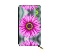 Portafoglio lungo in pelle con stampa floreale rosa - Portafoglio personalizzato alla moda, scomparti multipli per schede, pronto per il regalo, nero, Taglia unica