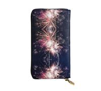 Portafoglio lungo in pelle con stampa fuochi d'artificio esplosione - Portafoglio personalizzato alla moda, scomparti multipli per schede, regalo pronto, nero, taglia unica, Nero , Taglia unica