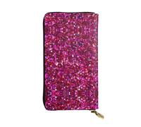 Portafoglio lungo in pelle con stampa glitterata - Portafoglio personalizzato alla moda, scomparti multipli per schede, pronto per il regalo, nero, Taglia unica