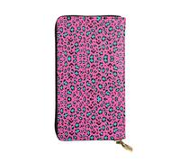 Portafoglio lungo in pelle con stampa leopardata - Portafoglio personalizzato alla moda, scomparti multipli per schede, pronto per il regalo, nero, Taglia unica