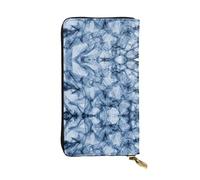 Portafoglio lungo in pelle con stampa marmo blu scuro - Portafoglio personalizzato alla moda, scomparti multipli per schede, pronto per regali, nero, taglia unica, Nero , Taglia unica